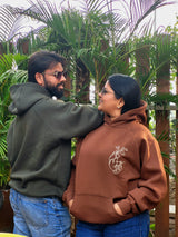 Heart Couple Embroidery Oversized Hoodie (Pack of 2)