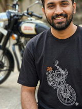 Customised Bike Outline Embroidery Oversized Tee