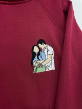 Personalised Photo Portrait Embroidery Oversized Hoodie