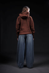 Brown Plain Oversized Hoodie