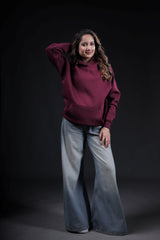 Wine Plain Oversized Hoodie