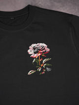 Rose Embroidered Oversized T-Shirt