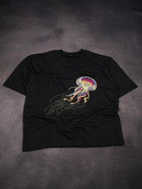 Jellyfish Embroidered Oversized T-Shirt