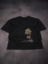 Palm Tree Embroidered Oversized T-Shirt