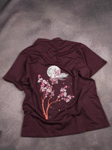 Sakura Embroidered Polo T-Shirt
