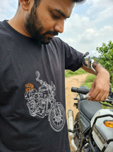 Customised Bike Outline Embroidery Oversized Tee