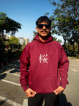 Wine Sakura Oversized Unisex Hoodie